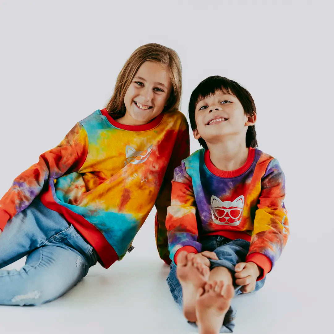 Purple Tie Dye Kids Crew Yasashii Australia Cool Kids Clothes