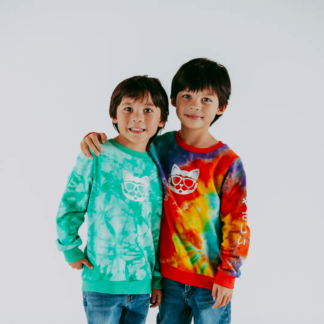 Green Tie Dye Kids Jumper Yasashii Australia Colourful Kids Clothes